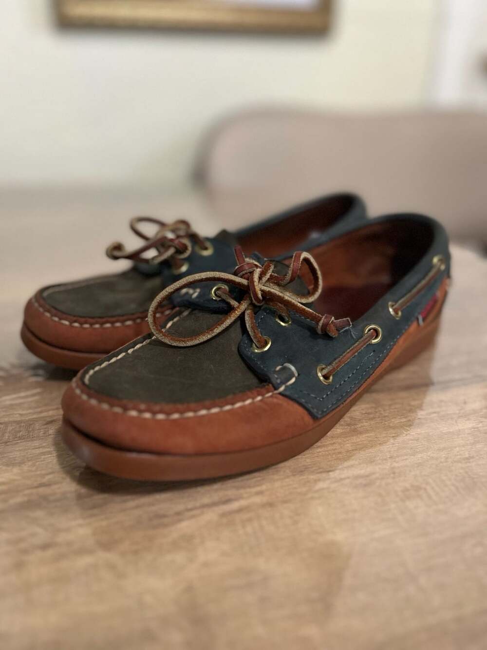 Sebago Docksides Portland Spinnaker Tri-Color Boat Shoes - Picture 3 of 8
